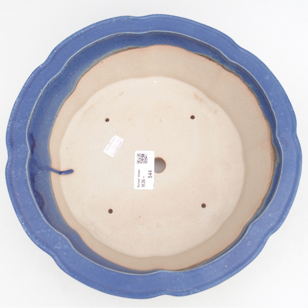 Ceramic bonsai bowl 26,5 x 26,5 x 8,5 cm, colour blue