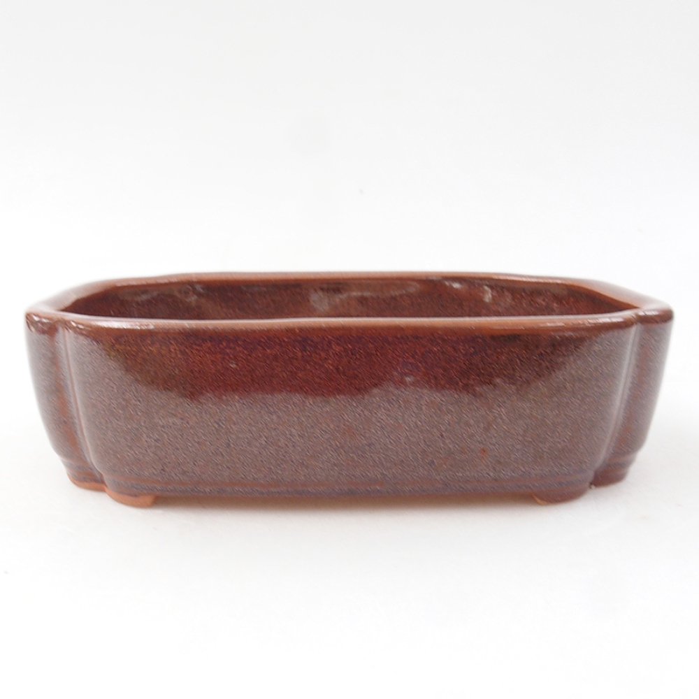 Ceramic bonsai bowl 15 x 11,5 x 4,5 cm, color brown