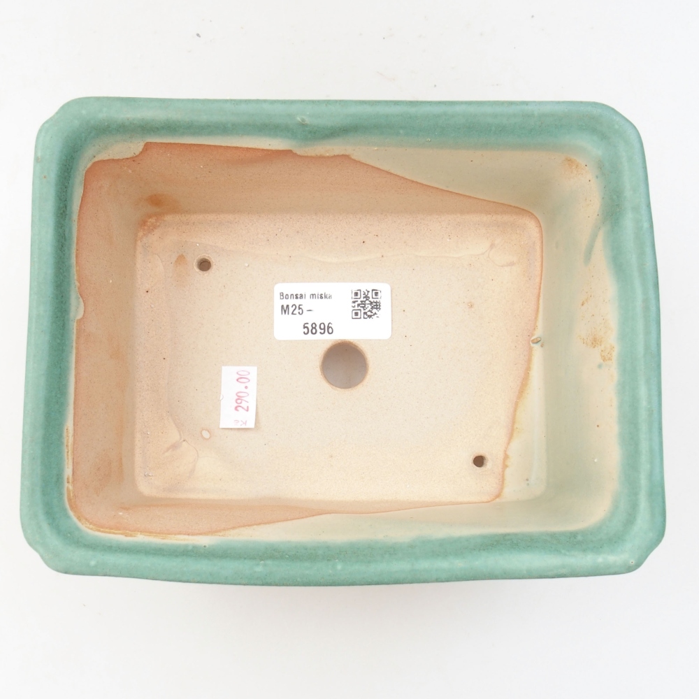 Ceramic bonsai bowl 18 x 14 x 7,5 cm, color green