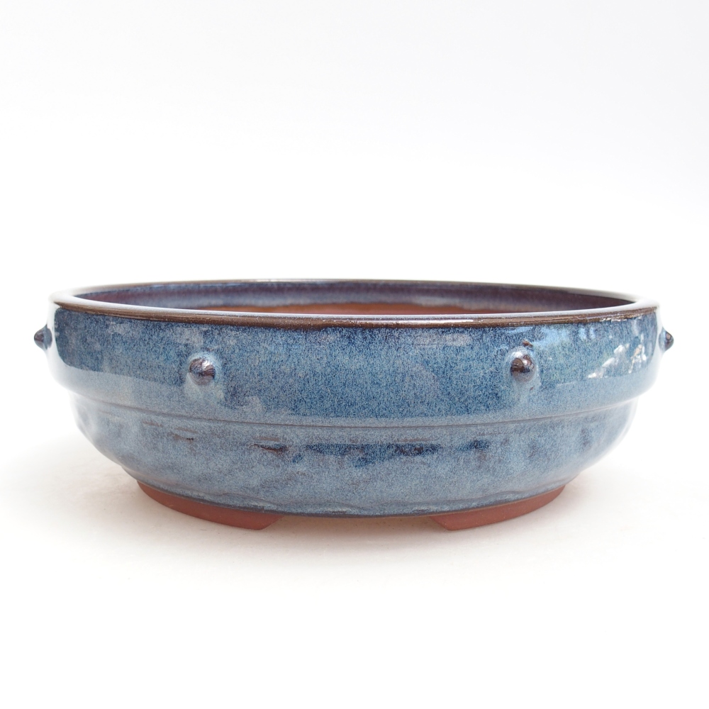 Ceramic bonsai bowl 21 x 21 x 6,5 cm, colour blue