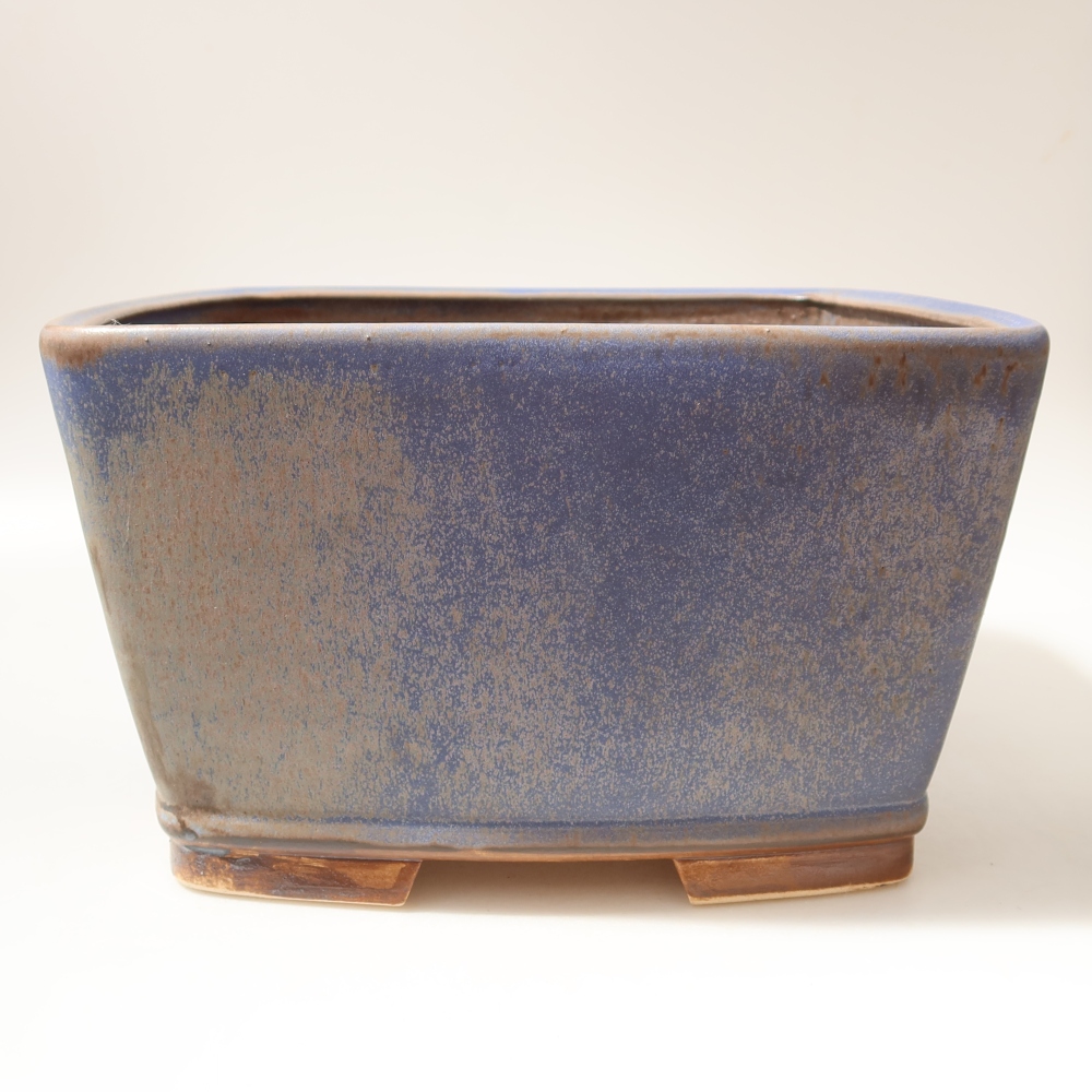 Ceramic bonsai pot, 26.5 x 26.5 x 15.5 cm, blue