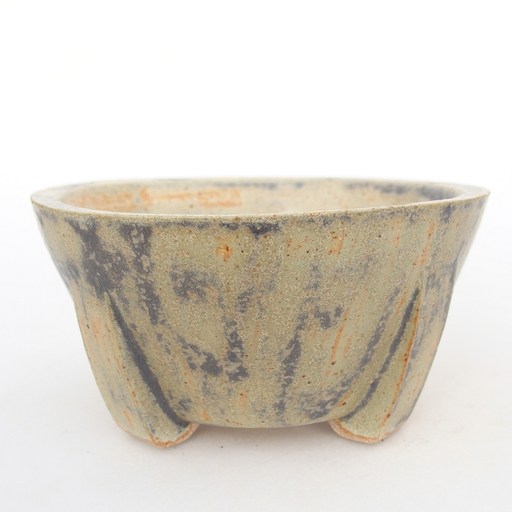 Ceramic bonsai bowl 13,5 x 13,5 x 6,5 cm, green