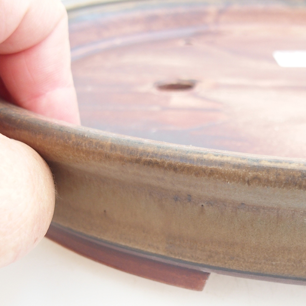 Ceramic bonsai bowl 30 x 26 x 4 cm, brown