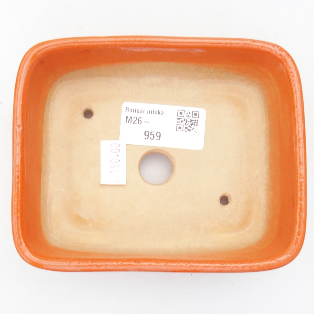 Ceramic bonsai bowl 12,5 x 9 x 3,5 cm, orange
