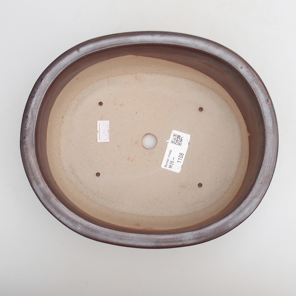 Ceramic bonsai bowl 23 x 19 x 7 cm, burgundy