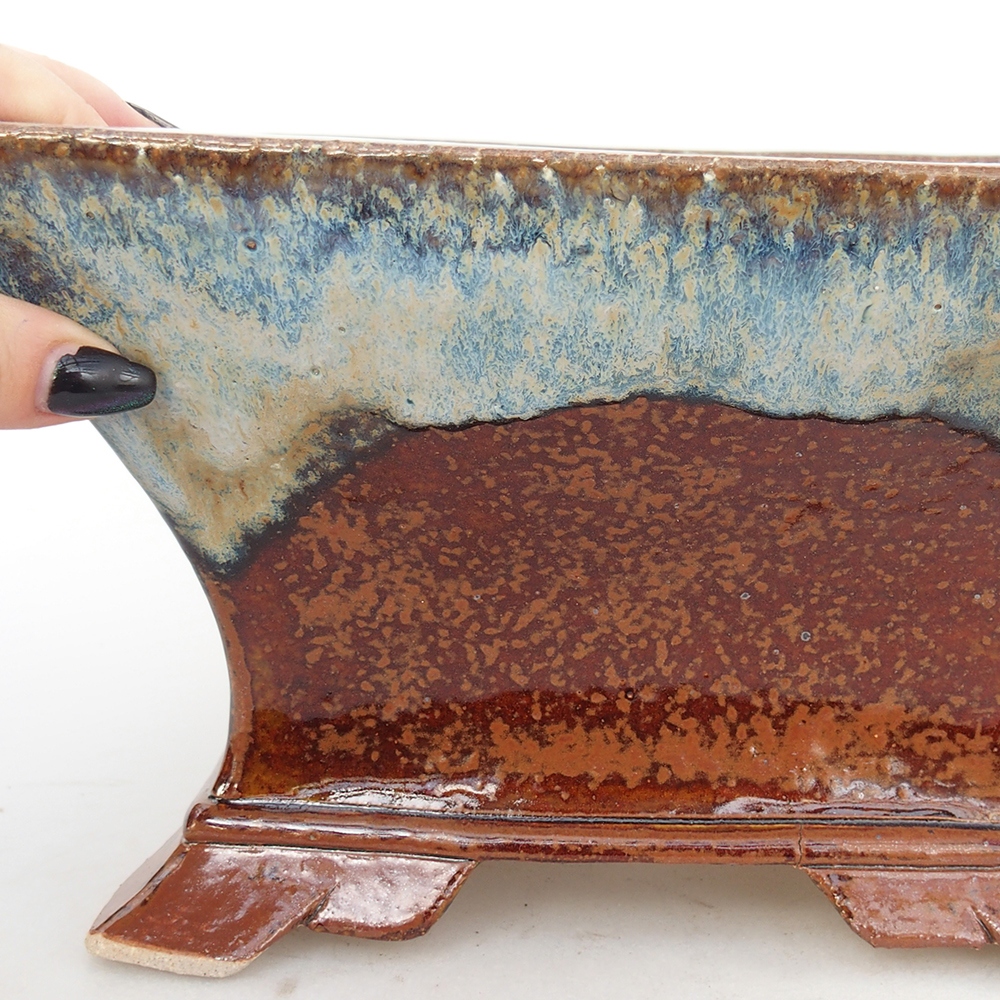 Ceramic bonsai bowl 24 x 24 x 14 cm, brown