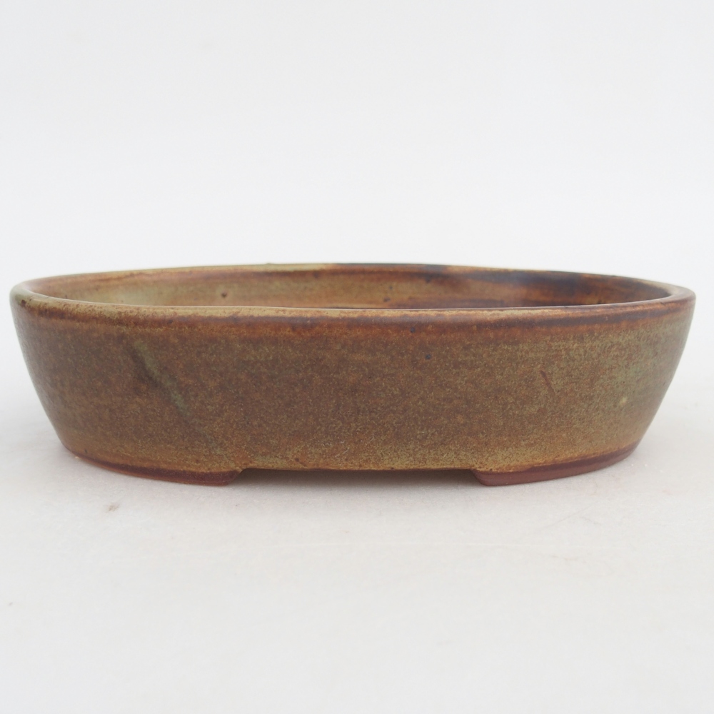 Ceramic bonsai bowl 17 x 14 x 4 cm, green