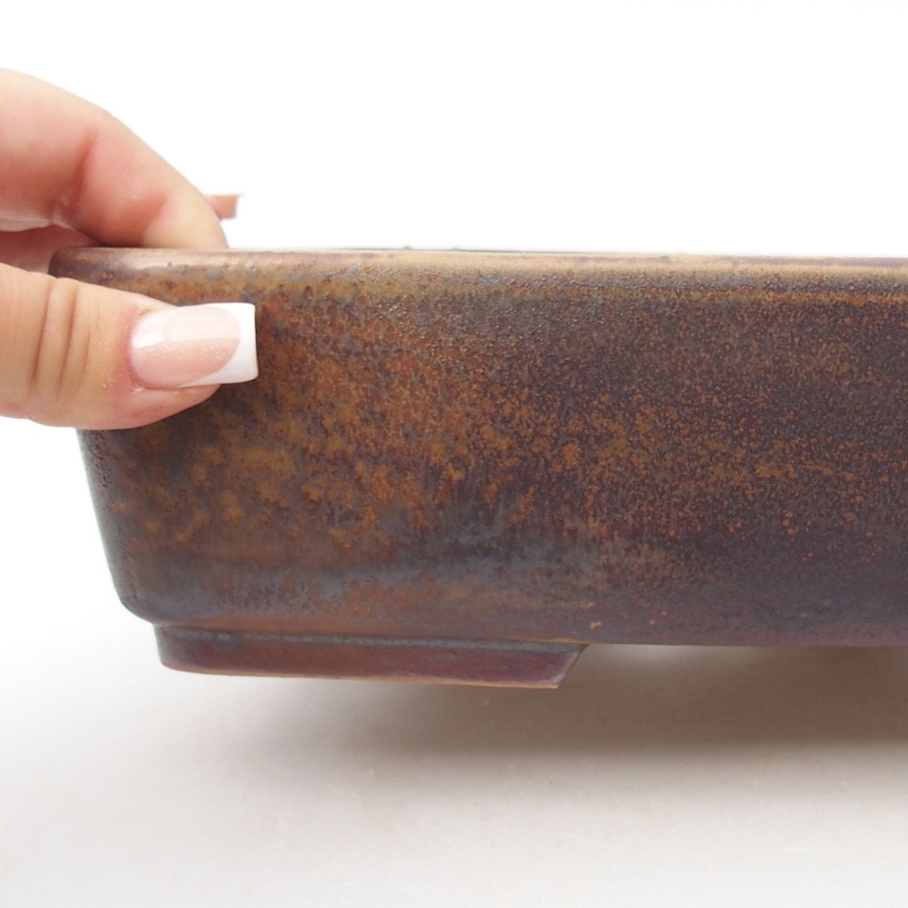 Ceramic bonsai bowl 26,5 x 20,5 x 6,5 cm, brown