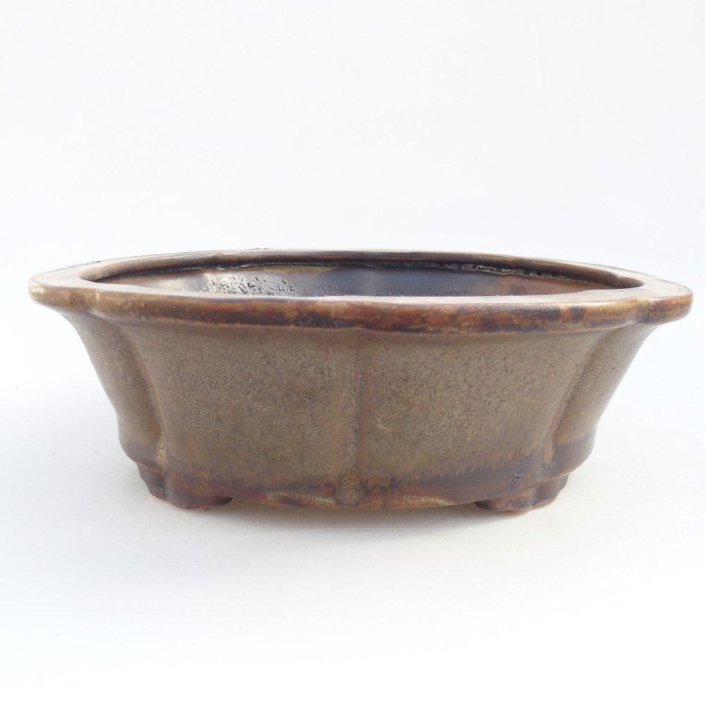 Ceramic bonsai bowl 26 x 26 x 8,5 cm, brown