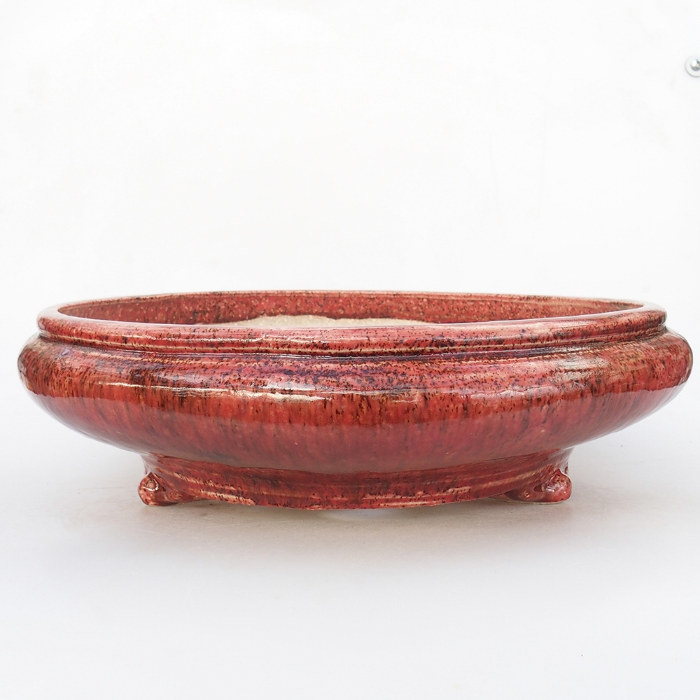 Ceramic bonsai bowl 35 x 35 x 9,5 cm, colour red
