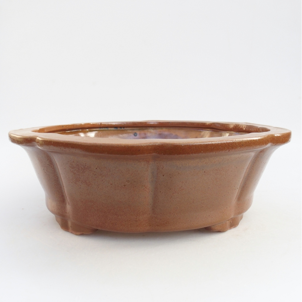 Ceramic bonsai bowl 27 x 27 x 8 cm, brown