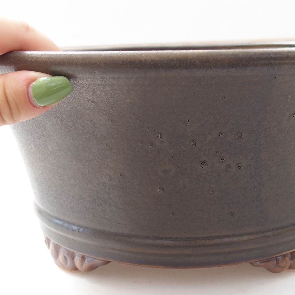 Ceramic bonsai bowl 29 x 29 x 12 cm, brown