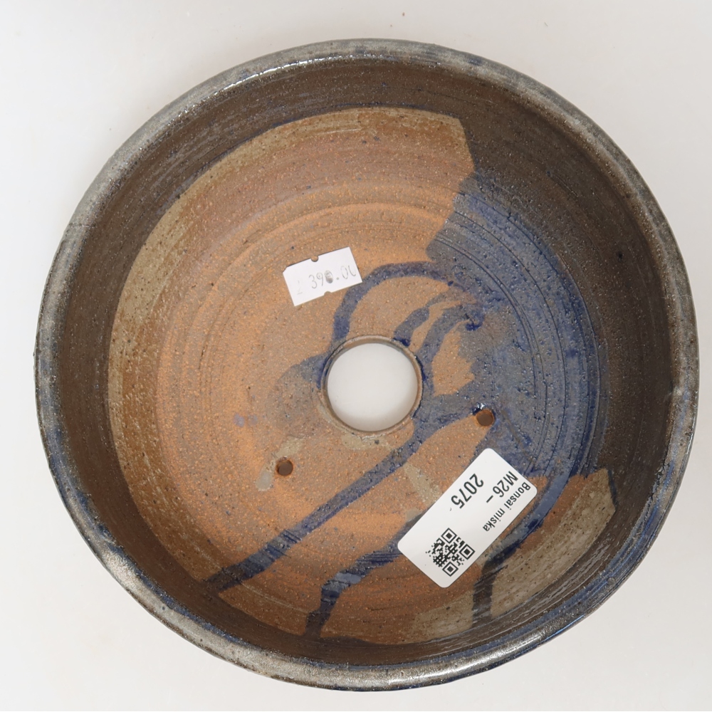 Ceramic bonsai pot, 17 x 17 x 6 cm, gray