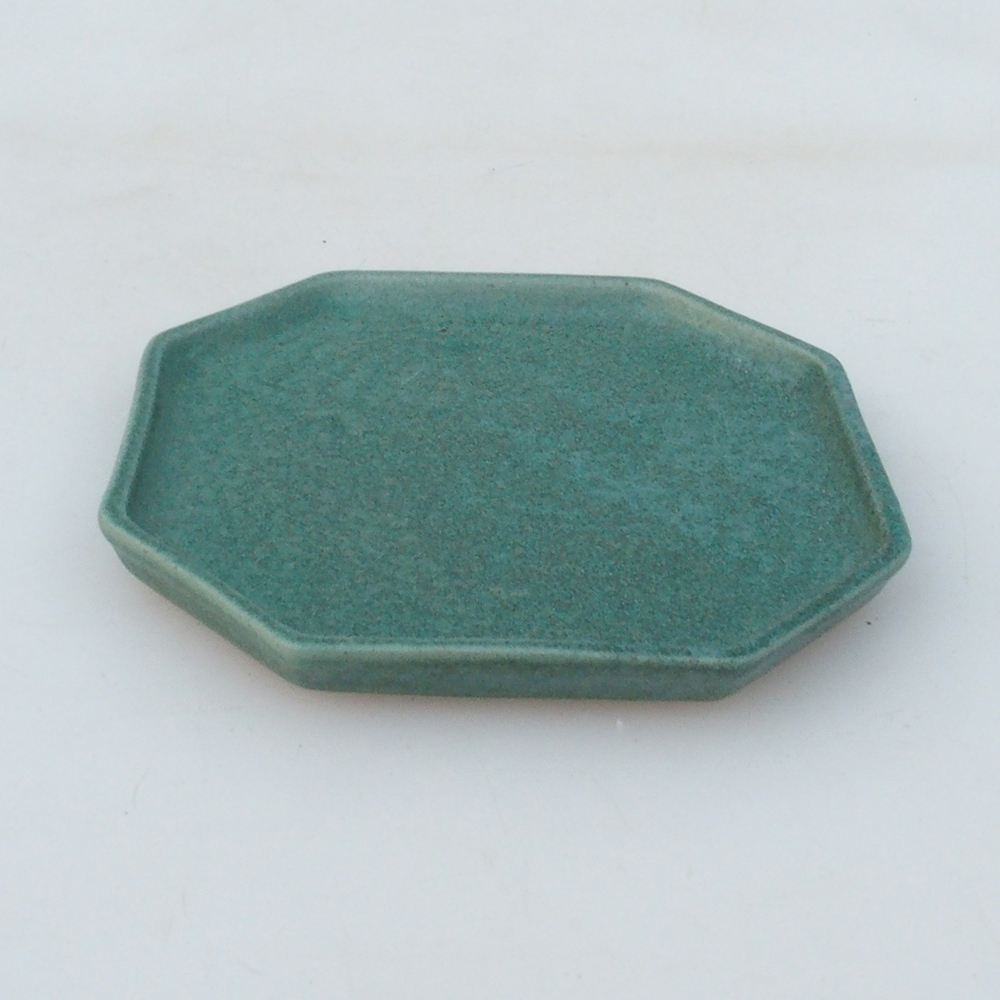 Ceramic bowl H13 -12 x 12 x 1 cm - green