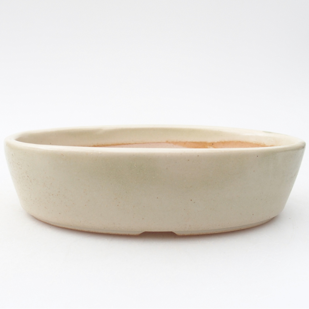 Ceramic bonsai bowl 16,5 x 11,5 x 4,5 cm, colour beige