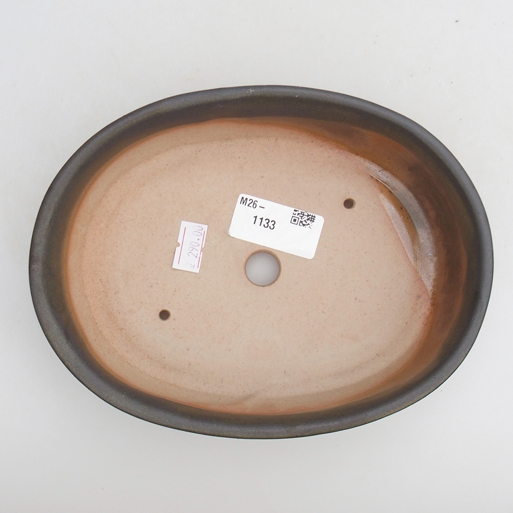 Ceramic bonsai bowl 19 x 14 x 4,5 cm, green