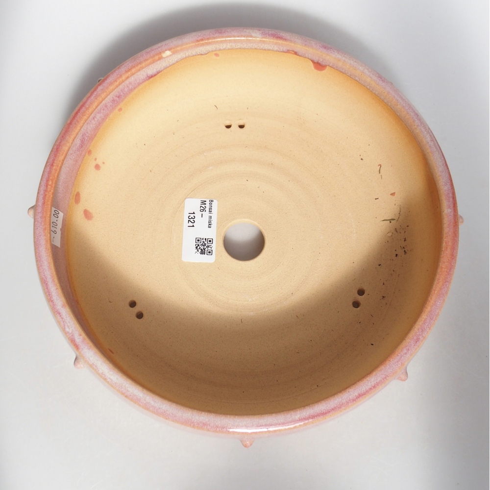 Ceramic bonsai bowl 23 x 23 x 6,5 cm, pink