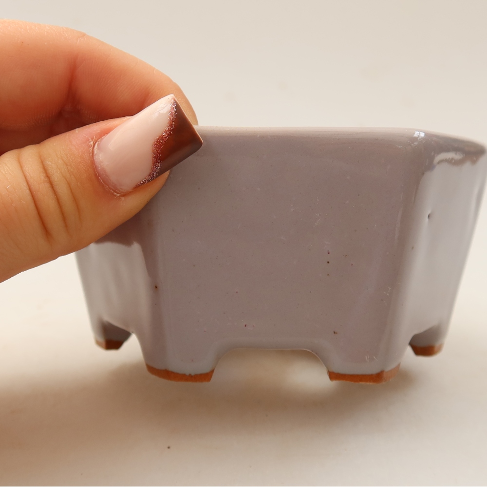 Ceramic bonsai pot, 10 x 9 x 5 cm, purple
