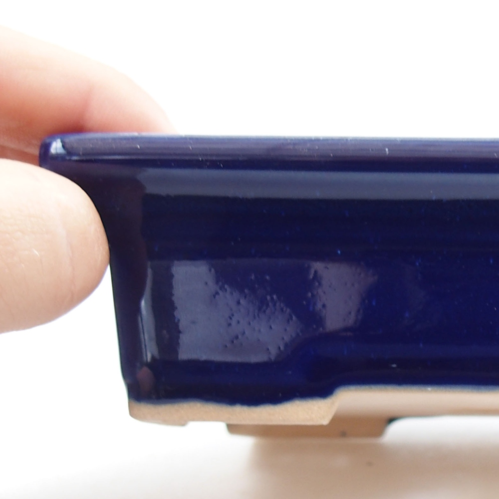 Ceramic bonsai bowl 13 x 10 x 4 cm, color blue
