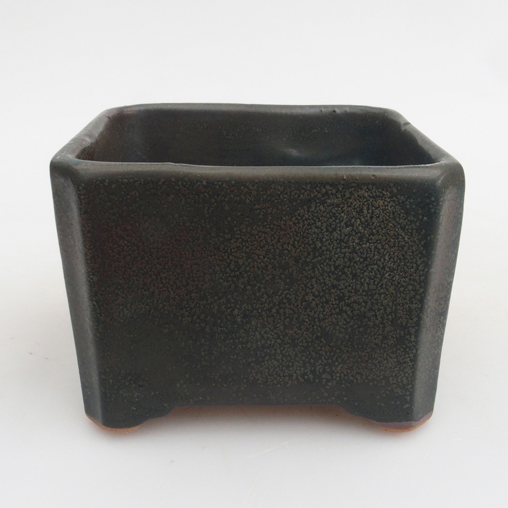 Ceramic bonsai bowl 9,5 x 9,5 x 7 cm, color gray