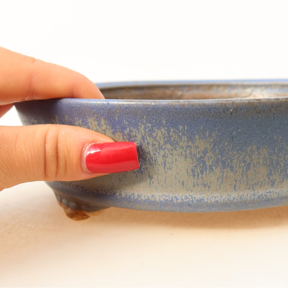 Ceramic bonsai bowl 18 x 18 x 5 cm, colour blue