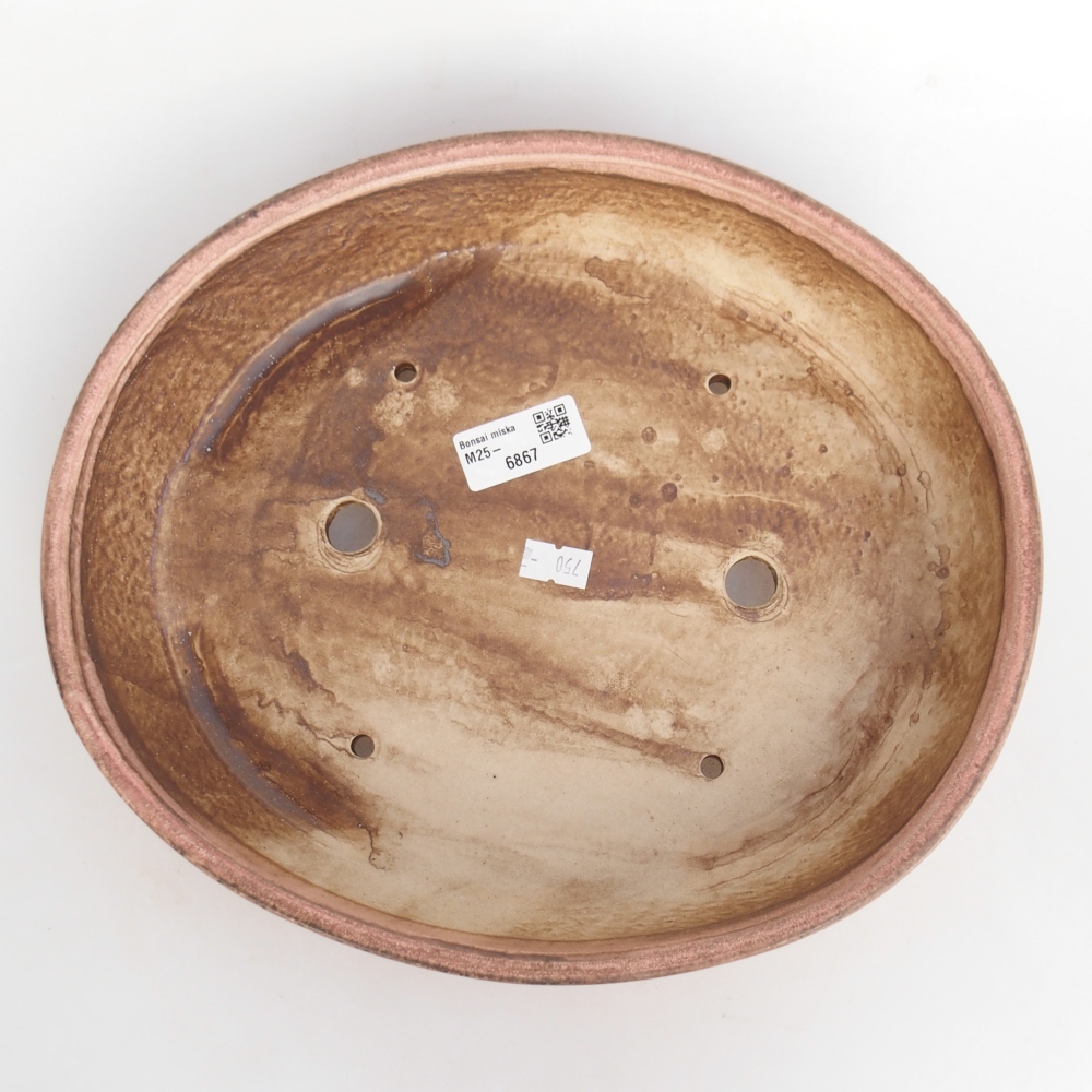 Ceramic bonsai bowl 28 x 24 x 6 cm, pink