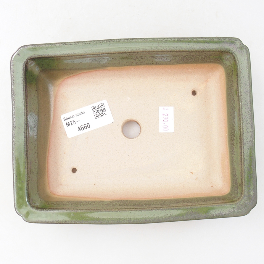 Ceramic bonsai bowl 17,5 x 13 x 4 cm, color green