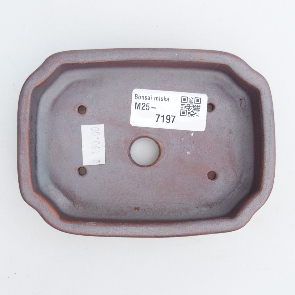Ceramic bonsai bowl 13 x 9 x 3 cm, metal colour