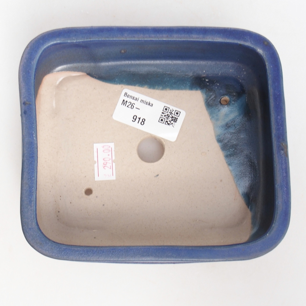Ceramic bonsai bowl 14,5 x 12,5 x 4,5 cm, colour blue