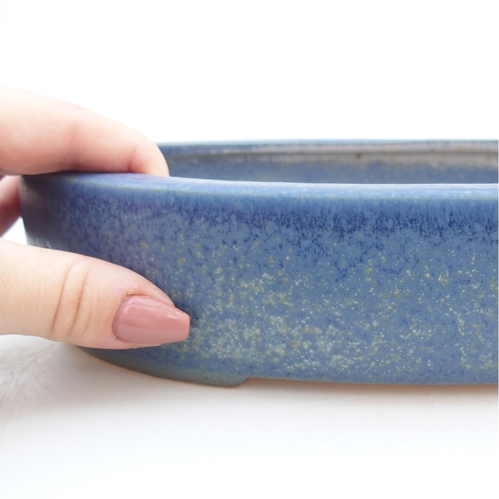 Ceramic bonsai bowl 26,5 x 21 x 5 cm, colour blue