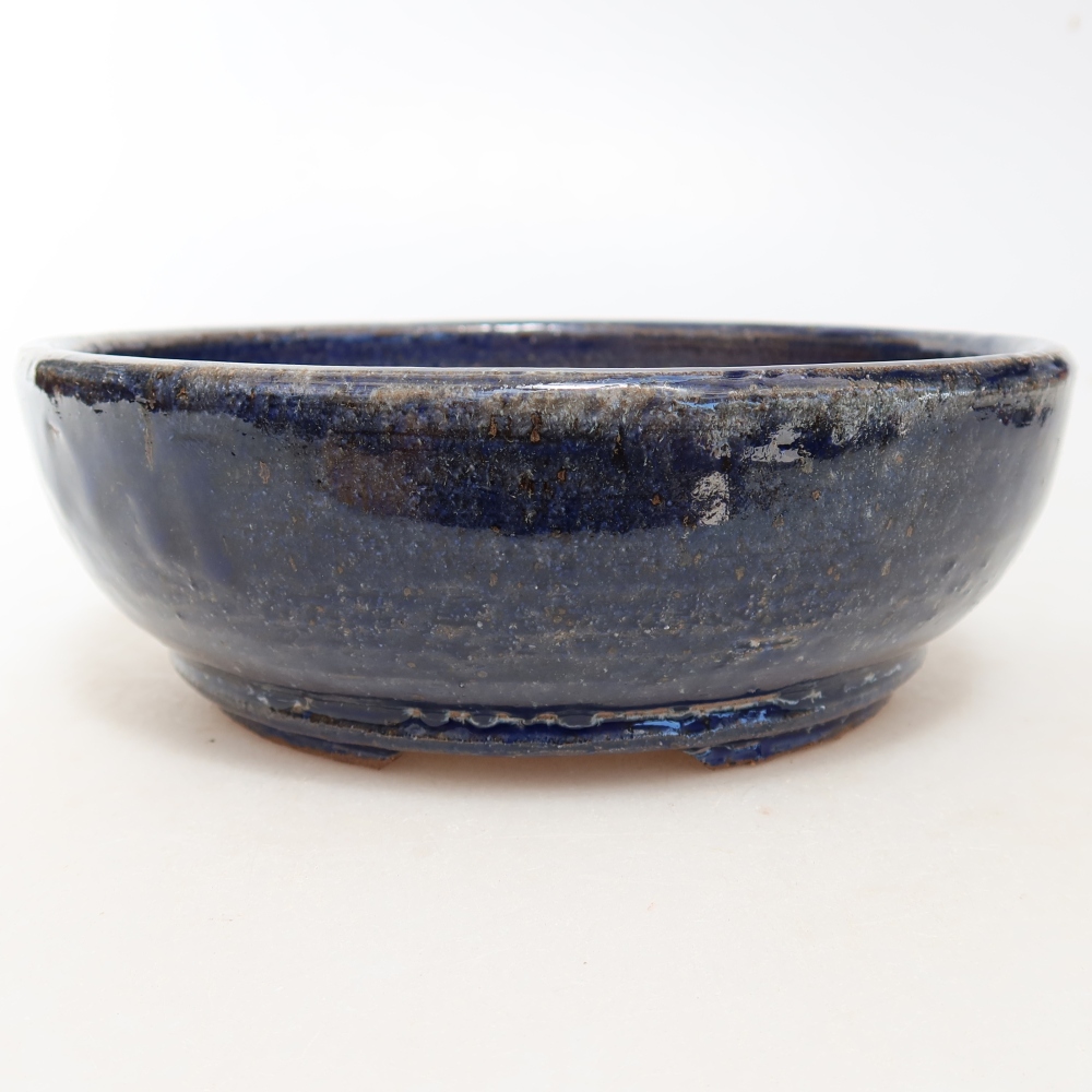 Ceramic bonsai bowl 17 x 17 x 6 cm, colour blue