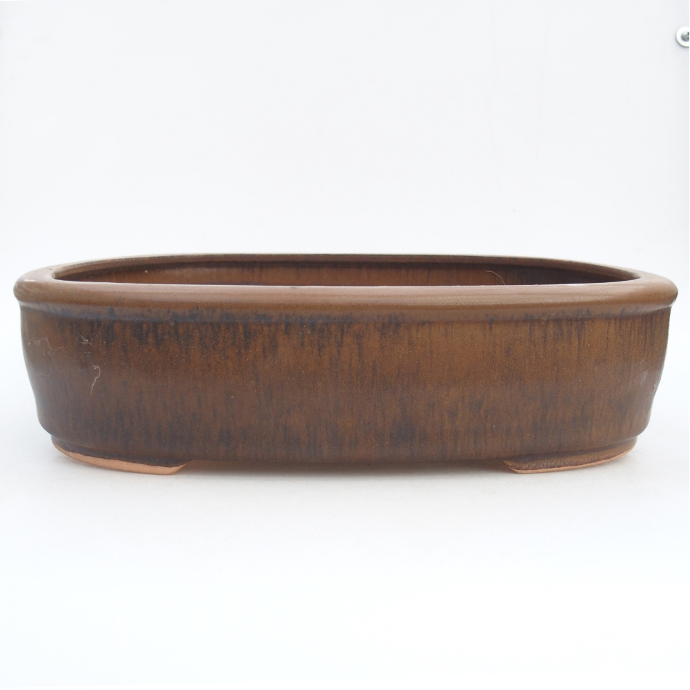 Ceramic bonsai bowl 31,5 x 24 x 8 cm, brown