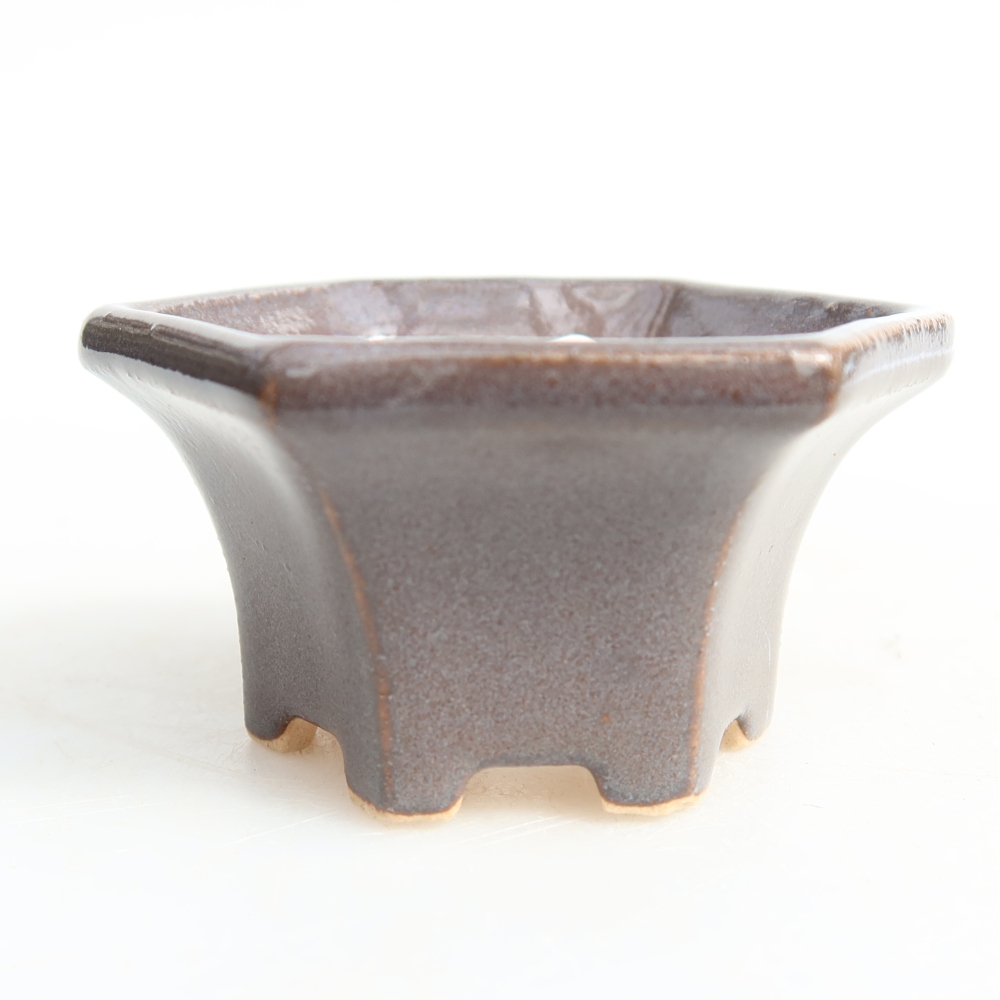 Ceramic bonsai pot, 5.5 x 5 x 3 cm, gray