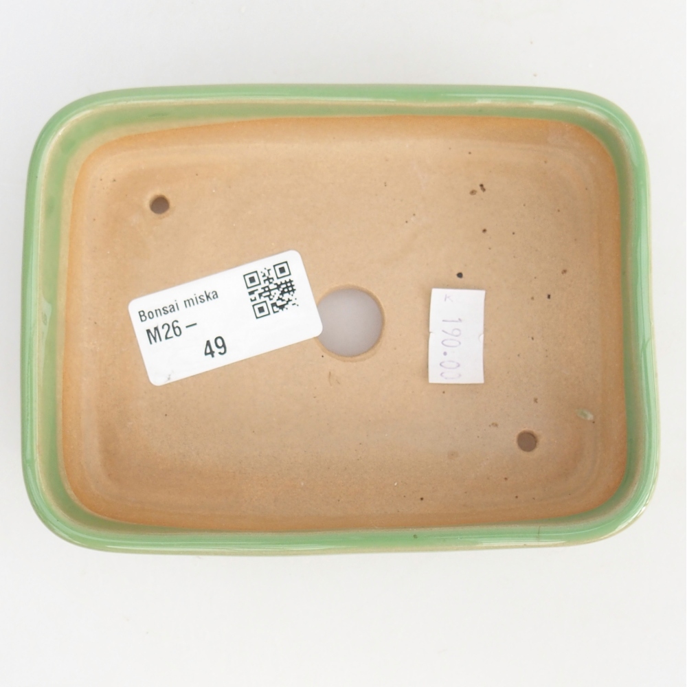 Ceramic bonsai bowl 12,5 x 9,5 x 3,5 cm, green