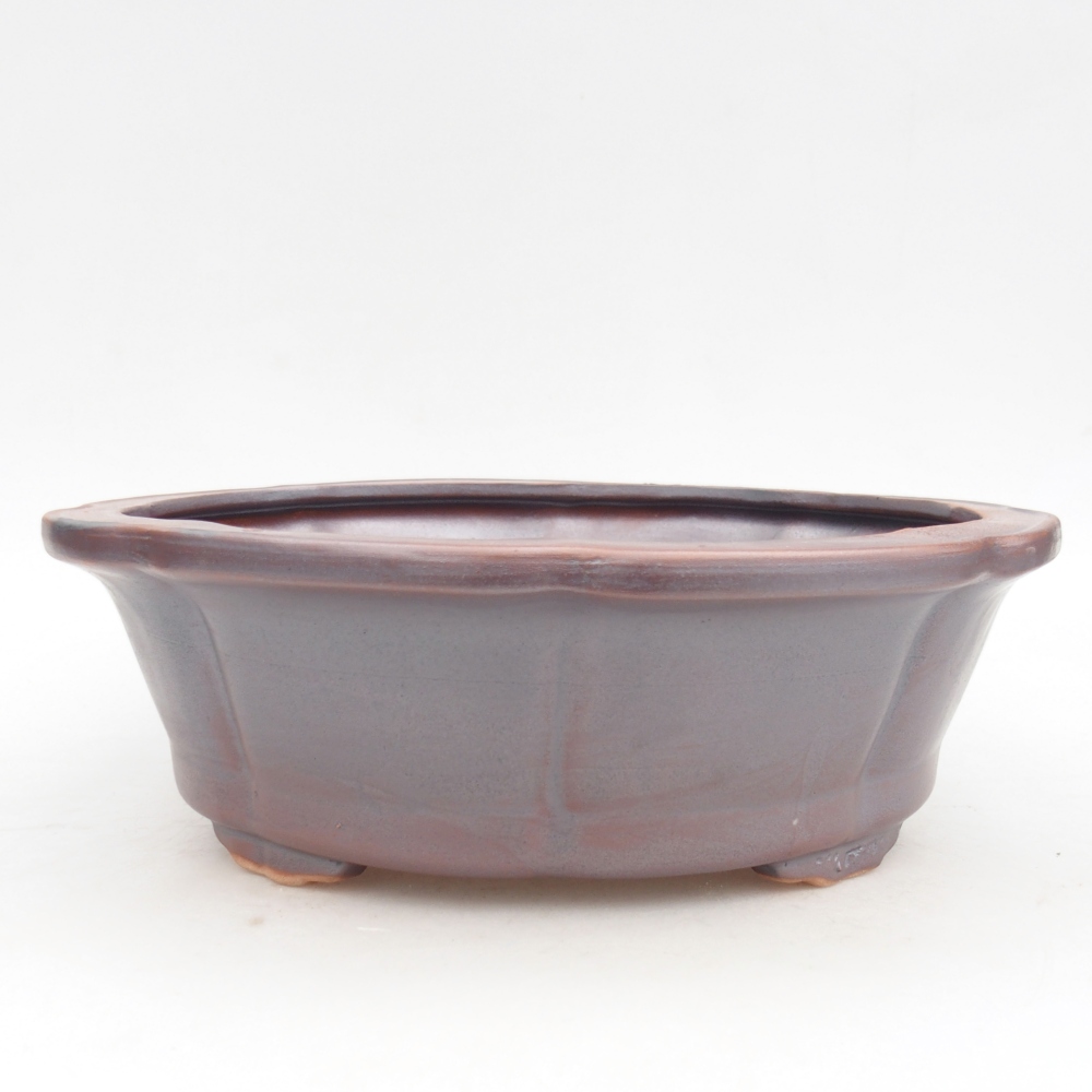 Ceramic bonsai bowl 26,5 x 26,5 x 8,5 cm, metal colour