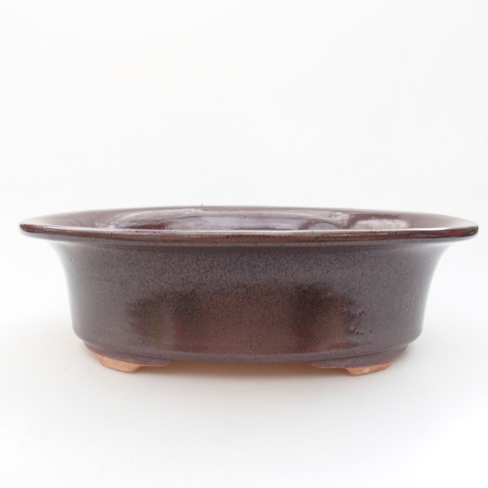 Ceramic bonsai bowl 23 x 18 x 6,5 cm, color brown