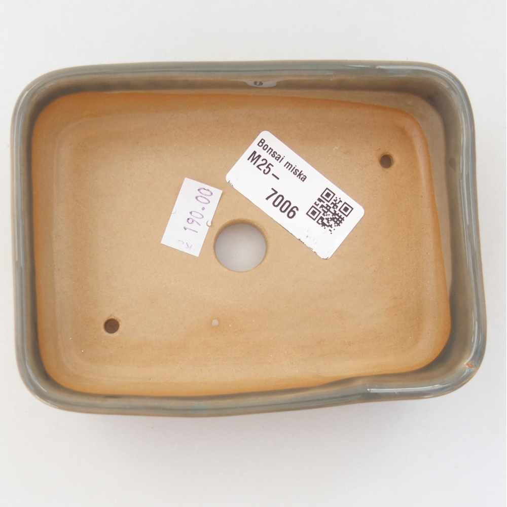 Ceramic bonsai bowl 13 x 9,5 x 3,5 cm, grey