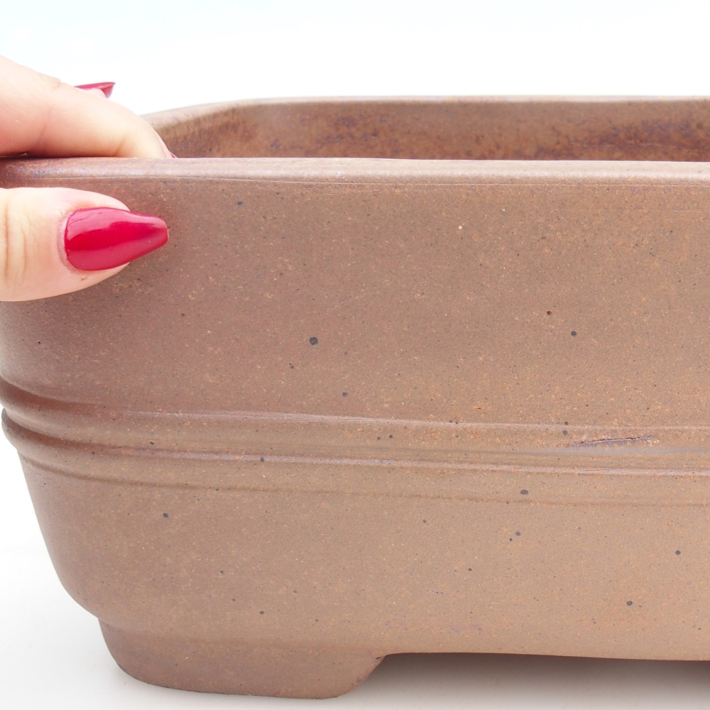 Ceramic bonsai bowl 26 x 20,5 x 12 cm, brown