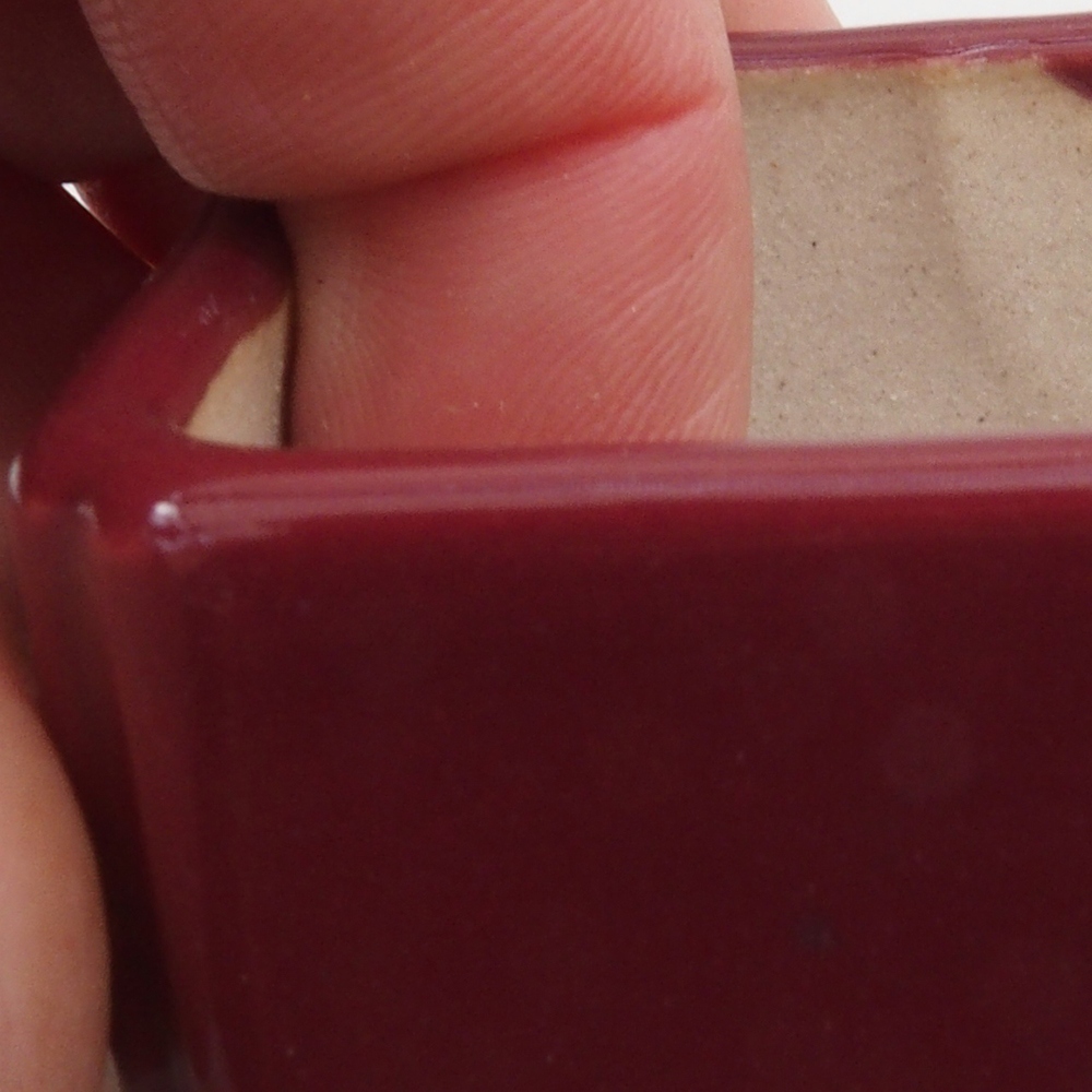 Mini bonsai bowl 4,5 x 4,5 x 3 cm, color burgundy