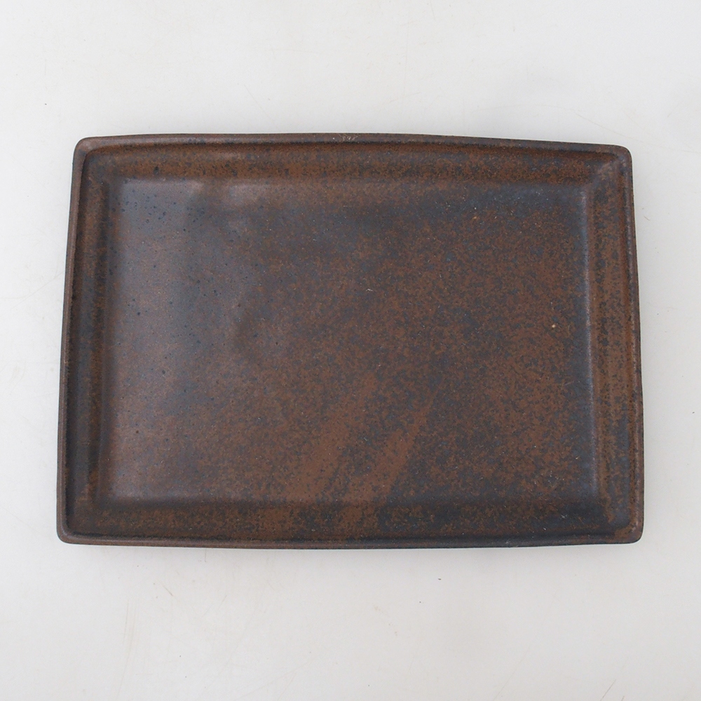 Bonsai bowl rectangle 19.5 x 14 x 1.5 cm - brown