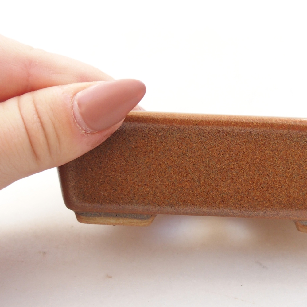 Ceramic bonsai bowl 11 x 8,5 x 3,5 cm, brown