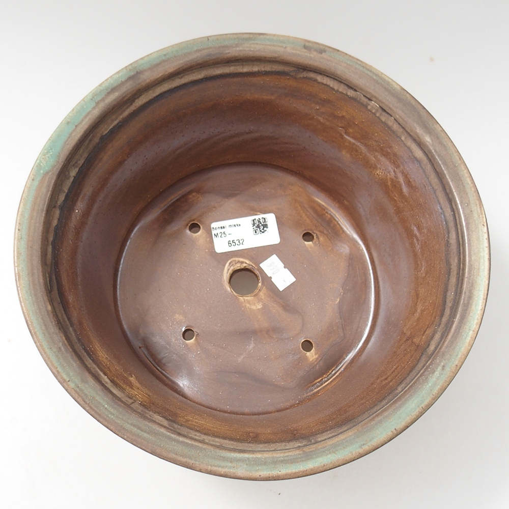 Ceramic bonsai bowl 24 x 24 x 11,5 cm, green