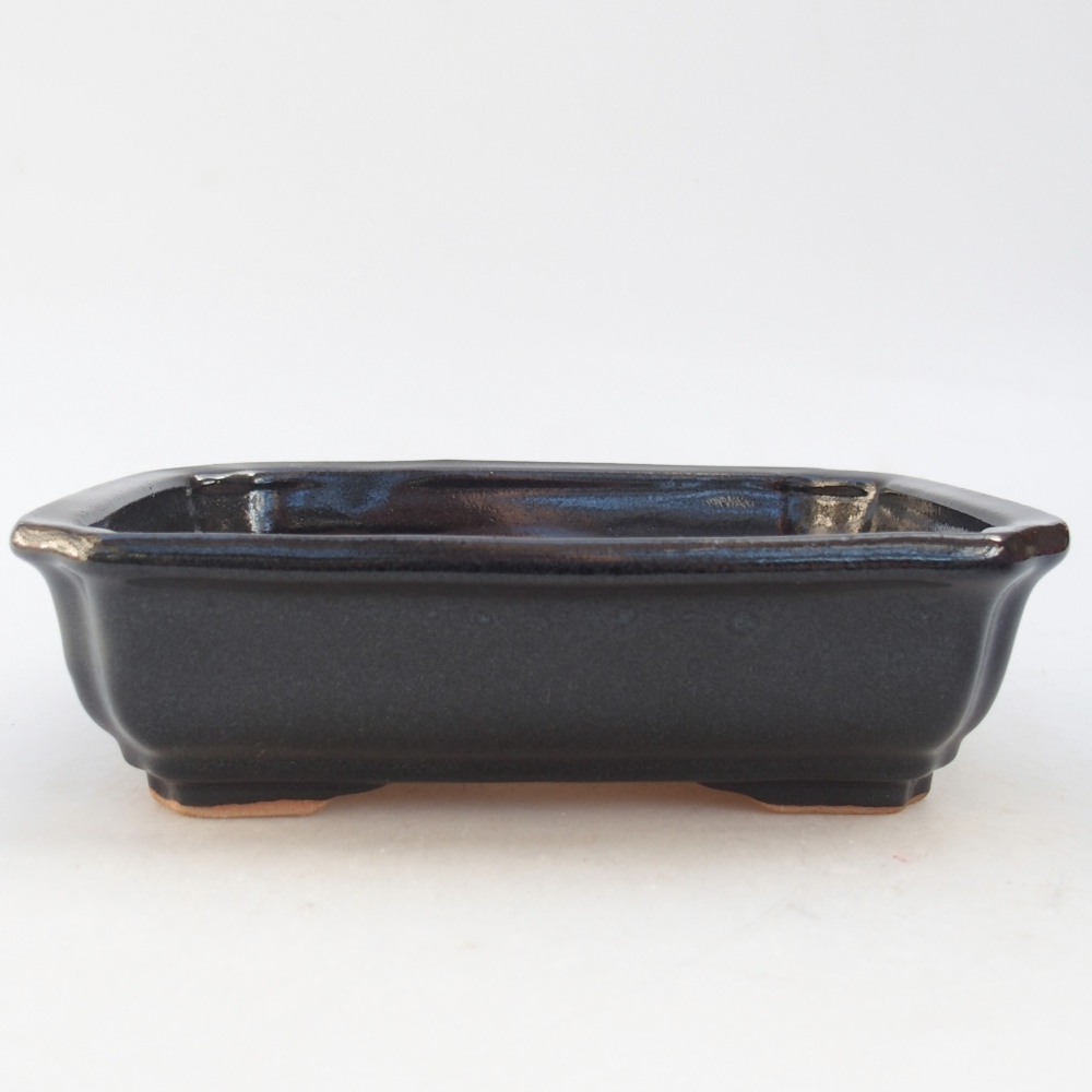 Ceramic bonsai bowl 18 x 13,5 x 5 cm, colour black