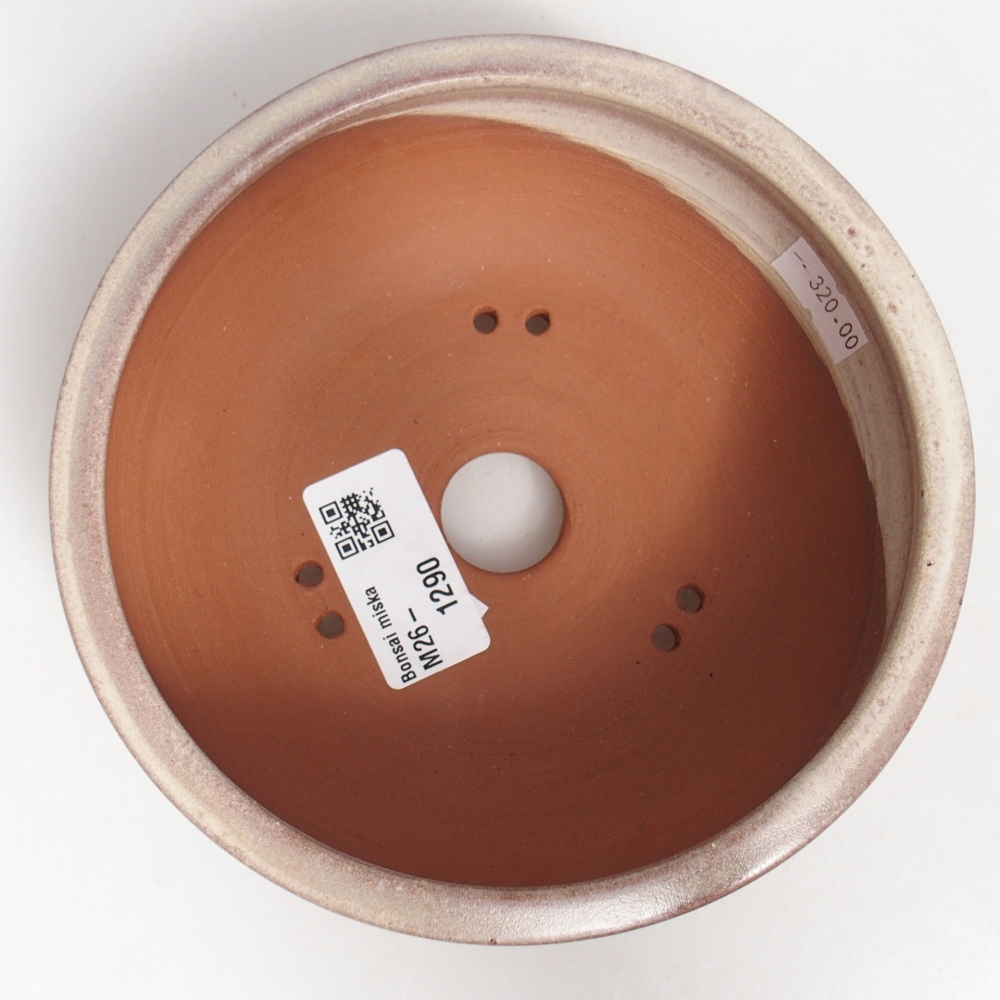 Ceramic bonsai bowl 14,5 x 14,5 x 5,5 cm, colour beige