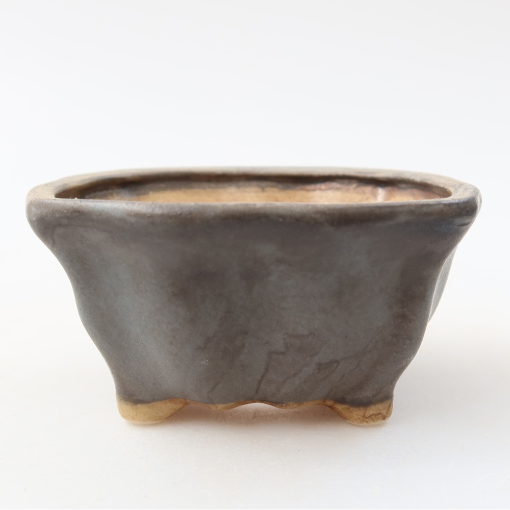 Ceramic bonsai pot, 7.5 x 7 x 3.5 cm, blue