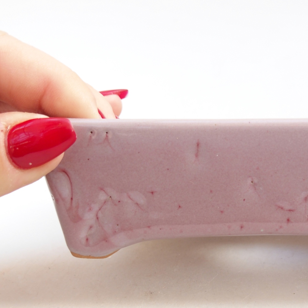 Ceramic bonsai bowl 12 x 9 x 3,5 cm, pink