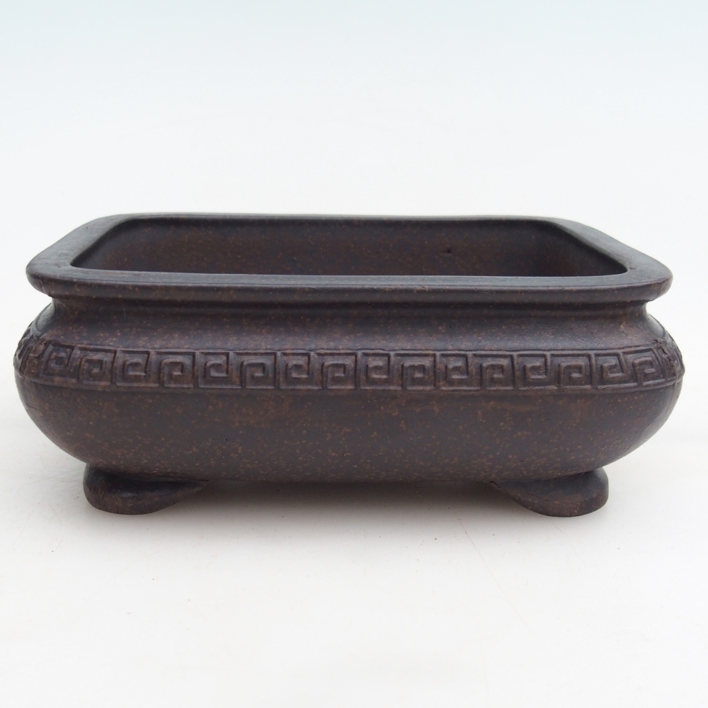 Ceramic bonsai bowl 14,5 x 10 x 5,5 cm, colour brownish ochre