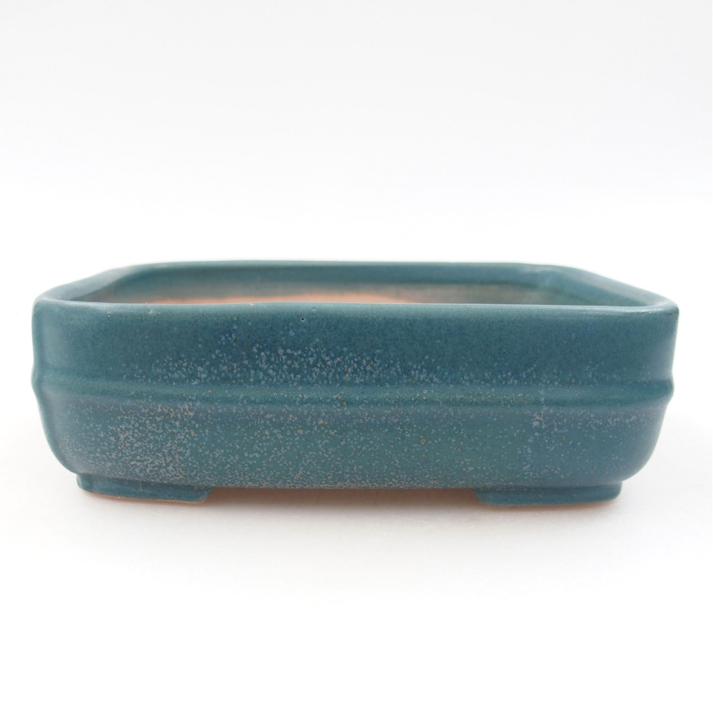 Ceramic bonsai bowl 14 x 12 x 4,5 cm, color blue