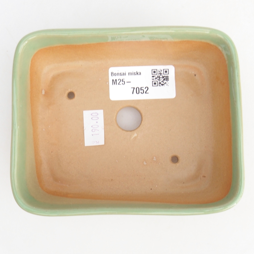 Ceramic bonsai bowl 12,5 x 9,5 x 3,5 cm, green