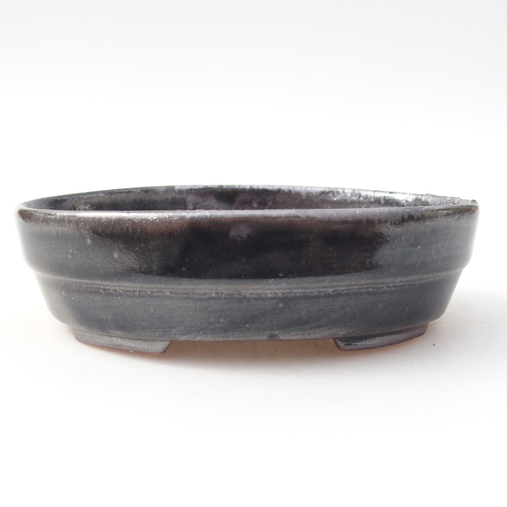 Ceramic bonsai bowl 14 x 10,5 x 4 cm, colour black